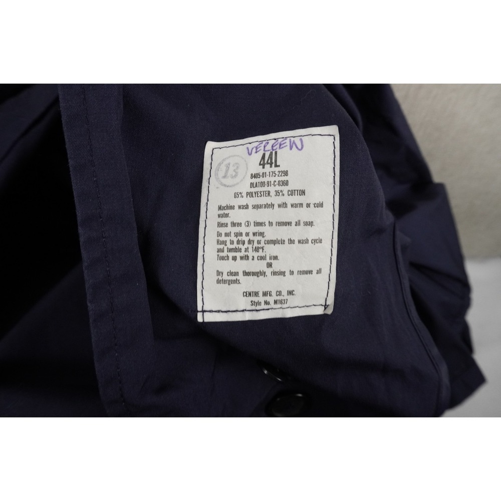 USAF Air Force 44L Mens All-weather Trench Coat 8405-01-175-2298 Cotton Blend - Picture 9 of 9